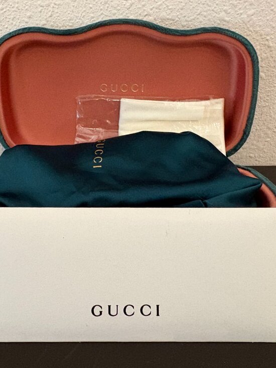 Gucci Gold Geometric Grey Gradient Sunglasses GG1005S 002